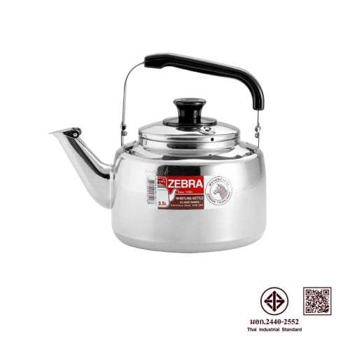 Zebra Stainless Steel Whistle Kettle 3.5Ltr, Classic