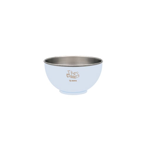 Zebra Stainless Steel Colour Bowl With Rabbit Pad 11cm, Light Blue