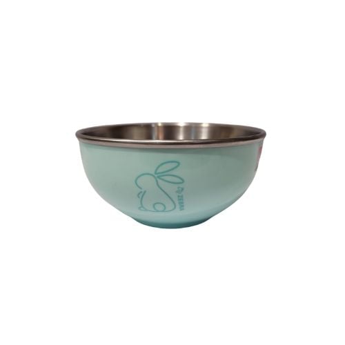 Zebra Stainless Steel Colour Bowl With Rabbit Pad 11cm, Light Green