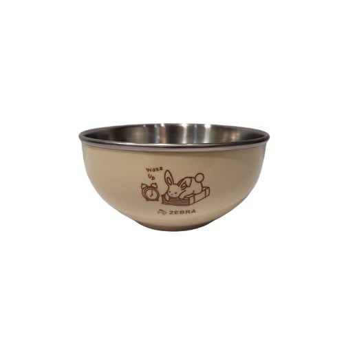 Zebra Stainless Steel Colour Bowl With Rabbit Pad 11cm, Vanilla