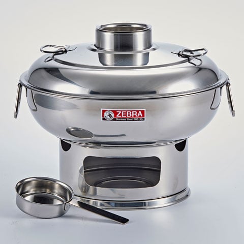 Zebra Stainless Steel Mongolian Pot 24cm (Wax + Charcoal)