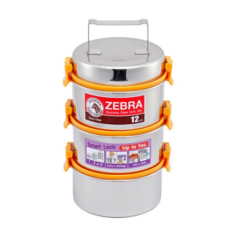 Zebra Stainless Steel Food Carrier 12X3, Orange,Smart LockII