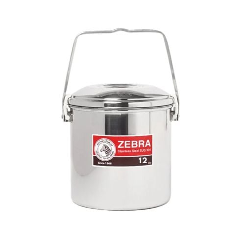 Zebra Stainless Steel Loop Hdle Pot 12cm With Auto Lock, Lid & Insert