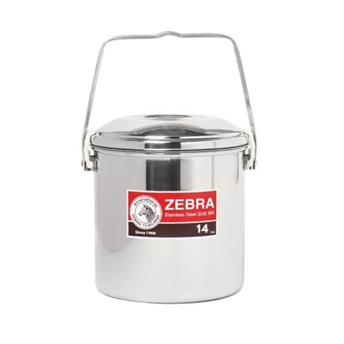 Zebra Stainless Steel Loop Hdle Pot 14cm With Auto Lock, Lid & Insert