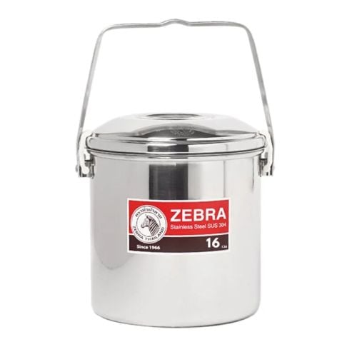 Zebra Stainless Steel Loop Hdle Pot 16cm With Auto Lock, Lid & Insert