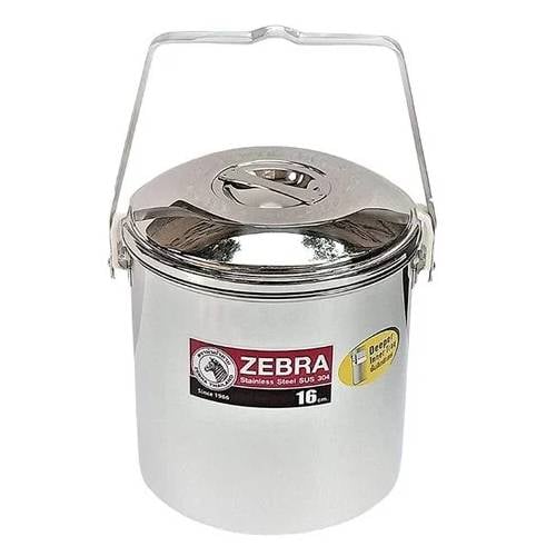 Zebra Loop Hdle Pot, Auto Lock With Deep Inner Tray, 16cm