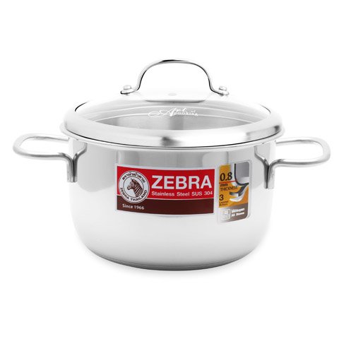Zebra Stainless Steel Sauce Pot With Glass Lid Ø20cm, Extreme Infinity