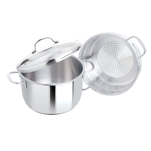 Zebra Stainless Steel Sauce Pot With Glass Lid & Steamer Ø24cm, Extreme Infinity