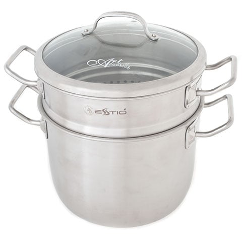 Zebra Stainless Steel Spaghetti Pot With /Glass Lid & Inner Pot 22cm, Estio Pro