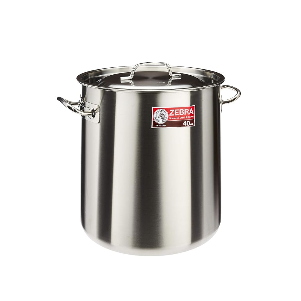 Zebra Stainless Steel Stock Pot 40cm, 50Ltr