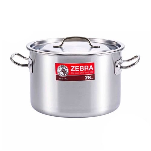 Zebra Stainless Steel Stock Pot Ø28xH20cm, 12Ltr