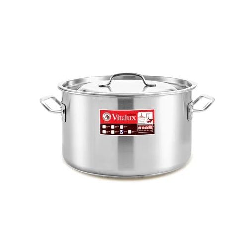 Zebra Stainless Steel Stock Pot With Lid & Capsule Base Ø24xH15cm, Vitalux Infinity