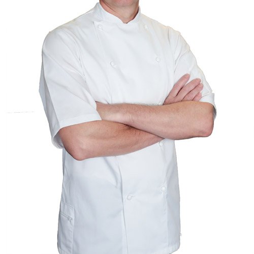 Le Chef Short Sleeve Chef Jacket, White, Air Pro, Staycool, L