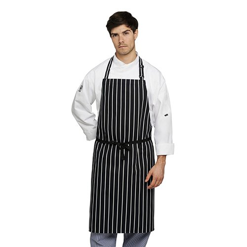 Le Chef Apron Without Adjustable Halter L17xH96cm, Stripe Black/White