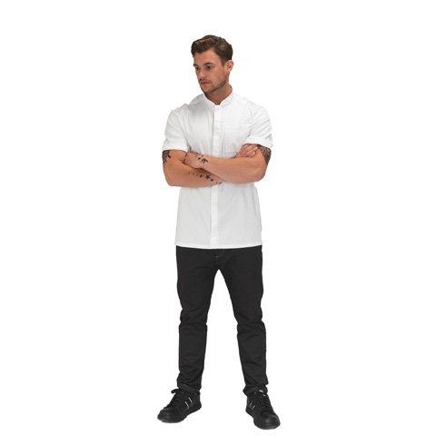 Le Chef Short Sleeve Chef Jacket, White, Prep, XL