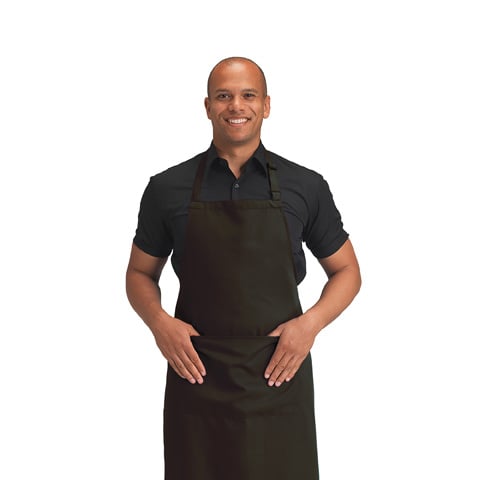 Dennys Bib Apron With Pocket L100xW80cm, Peat