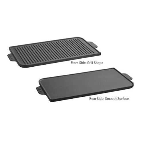 Lava Cast Iron Rectangle Griddle/Grill Reversible Plate With Integrated Handle 26x47cm, Eco