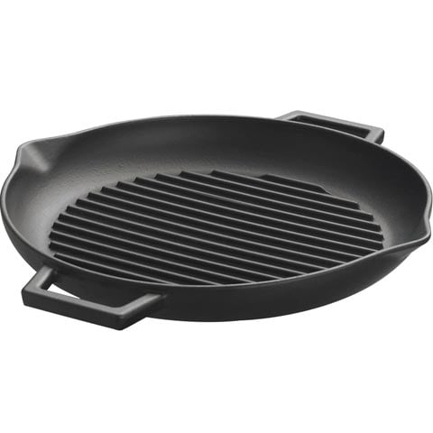 Lava Cast Iron Round Grill Pan With Metal Handle Ø30cm, Eco