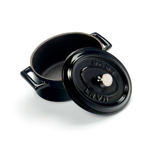 Lava Cast Iron Oval Mini Casserole Ø10cm, 0.36L, Black, Trendy