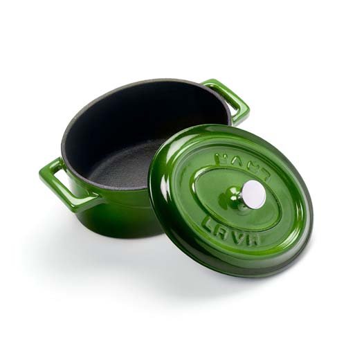 Lava Cast Iron Oval Mini Casserole Ø10cm, 0.36L, Green, Trendy