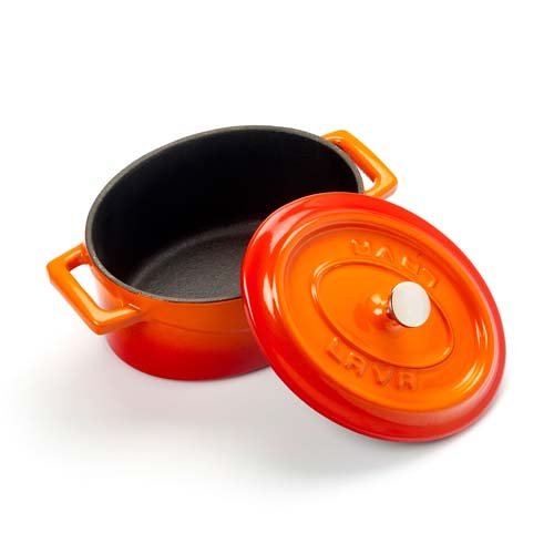 Lava Cast Iron Oval Mini Casserole Ø10cm, 0.36L, Orange, Trendy