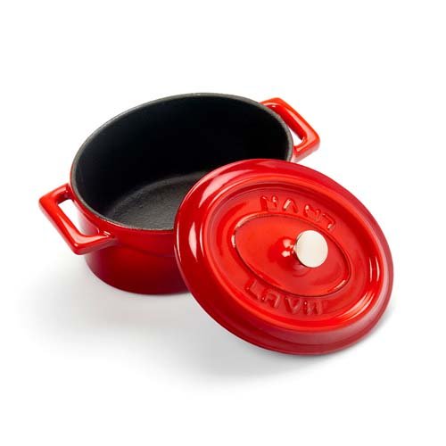 Lava Cast Iron Oval Mini Casserole Ø10cm, 0.36L, Red, Trendy