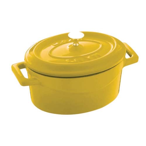 Lava Cast Iron Oval Mini Casserole Ø10cm, 0.36L, Yellow, Trendy