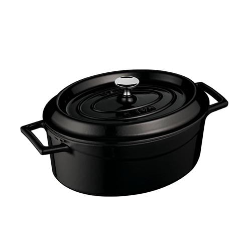 Lava Cast Iron Oval Casserole Ø27cm, 3.9L, Black, Trendy