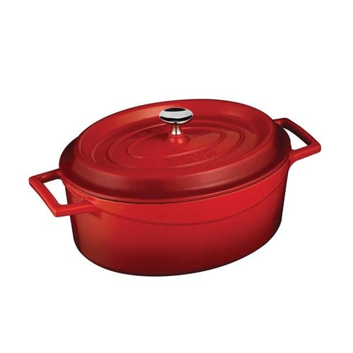 Lava Cast Iron Oval Casserole Ø27cm, 3.9L, Red, Trendy