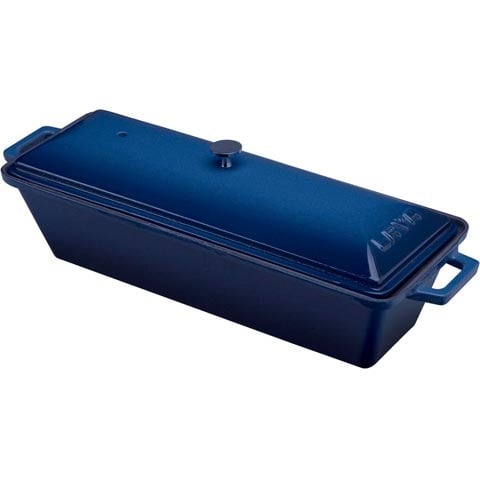 Lava Cast Iron Rectangle Terrine Pot L33xW11.1xH10.8cm, 1.05L, Blue