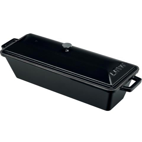 Lava Cast Iron Rectangle Terrine Pot L33xW11.1xH10.8cm, 1.05L, Black