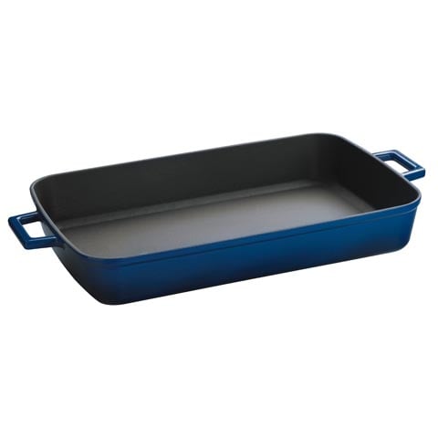 Lava Cast Iron Rectangle Roasting Dish 22x30cm, 2.65L, Blue