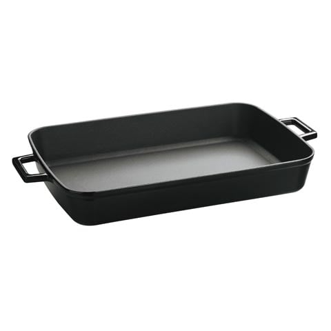 Lava Cast Iron Rectangle Roasting Dish 22x30cm, 2.65L, Black