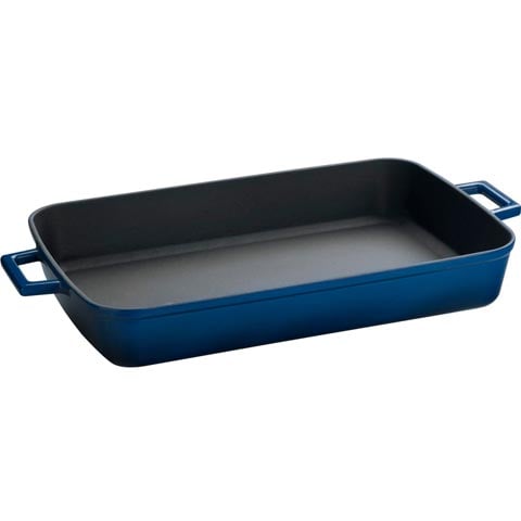 Lava Cast Iron Rectangle Roasting Dish 26x40cm, 5.0L, Blue