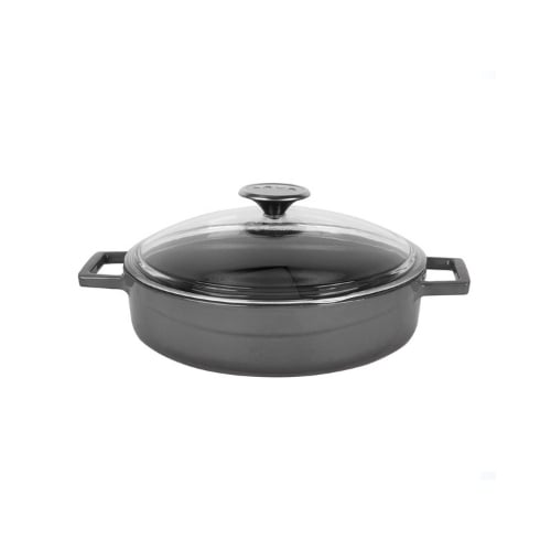 Lava Cast Iron Multi-Purpose Round Casserole With Lid Ø24cm,Grey