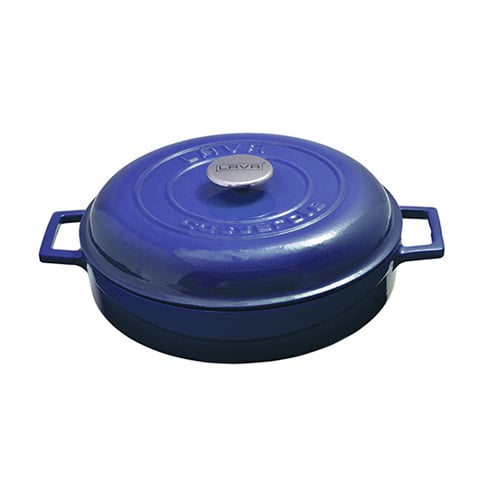 Lava Cast Iron Multi-Purpose Casseroles With Dome Lid Ø28cm, Blue