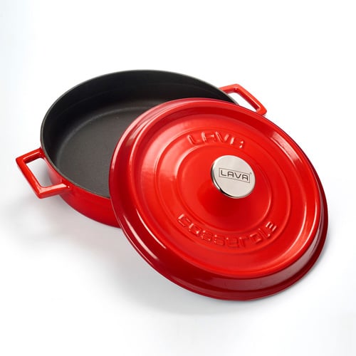 Lava Cast Iron Multi-Purpose Casseroles Ø33xH9cm, 5.7L, Red