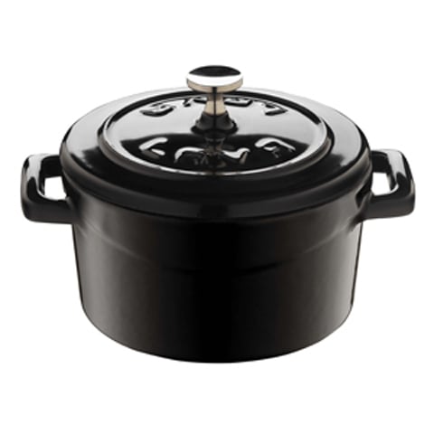 Lava Cast Iron Round Mini Casserole Ø10cm, 0.35L, Black, Folk