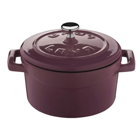 Lava Cast Iron Round Mini Casserole Ø10cm, 0.35L, Light Purple, Folk