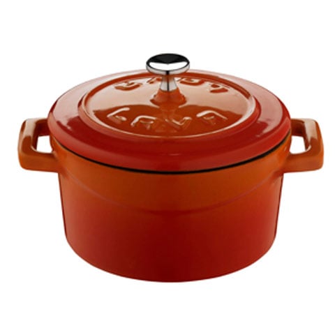 Lava Cast Iron Round Mini Casserole Ø10cm, 0.35L, Orange, Folk