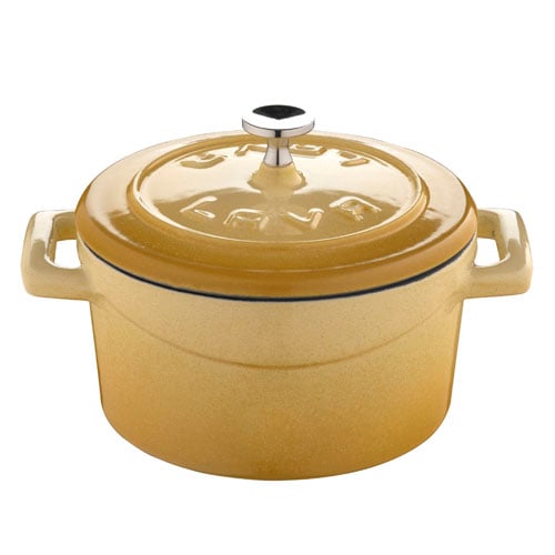 Lava Cast Iron Round Mini Casserole Ø10cm, 0.35L, Yellow, Folk