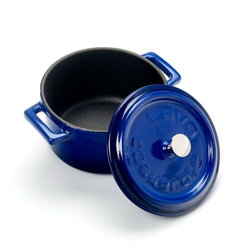 Lava Cast Iron Round Mini Casserole Ø10cm, 0.35L, Blue, Trendy