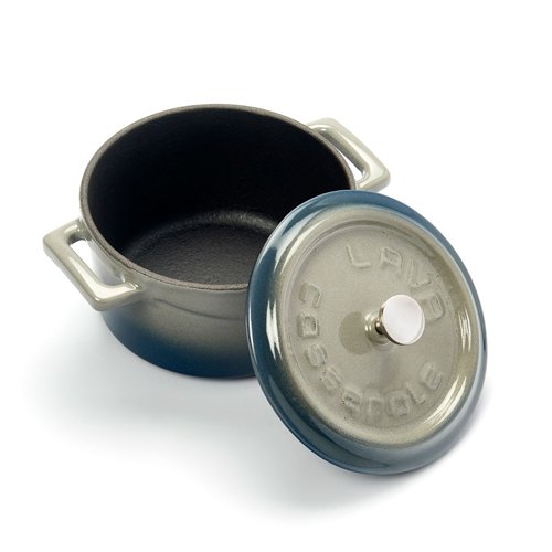 Lava Cast Iron Round Mini Casserole Ø10cm, 0.35L, Gray, Trendy