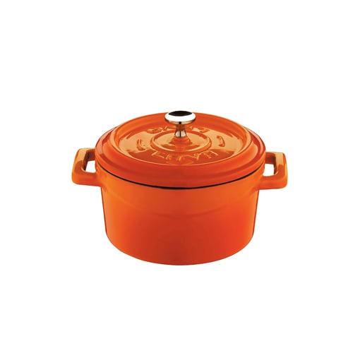 Lava Cast Iron Round Mini Casserole Ø10cm, 0.35L, Orange, Trendy