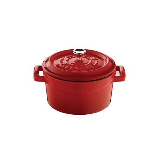 Lava Cast Iron Round Mini Casserole Ø10cm, 0.35L, Red, Trendy