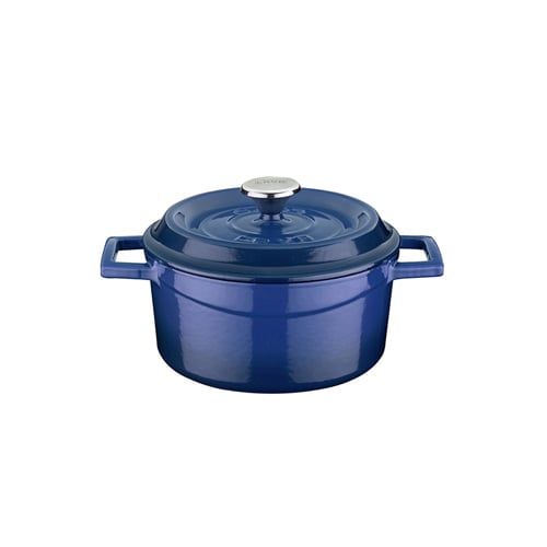 Lava Cast Iron Round Casserole Ø14cm, 0.8L, Blue, Trendy