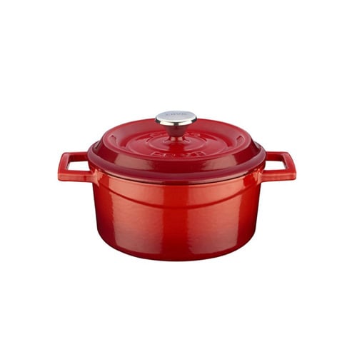 Lava Cast Iron Round Casserole Ø18cm, 1.7L, Red, Trendy