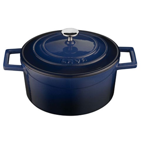 Lava Cast Iron Round Casserole Ø20cm, 2.6L, Blue, Folk