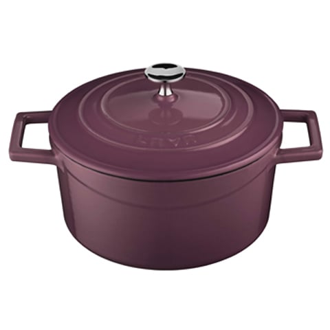 Lava Cast Iron Round Casserole Ø20cm, 2.6L, Light Purple, Folk