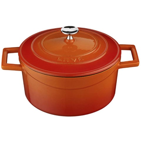 Lava Cast Iron Round Casserole Ø20cm, 2.6L, Orange, Folk